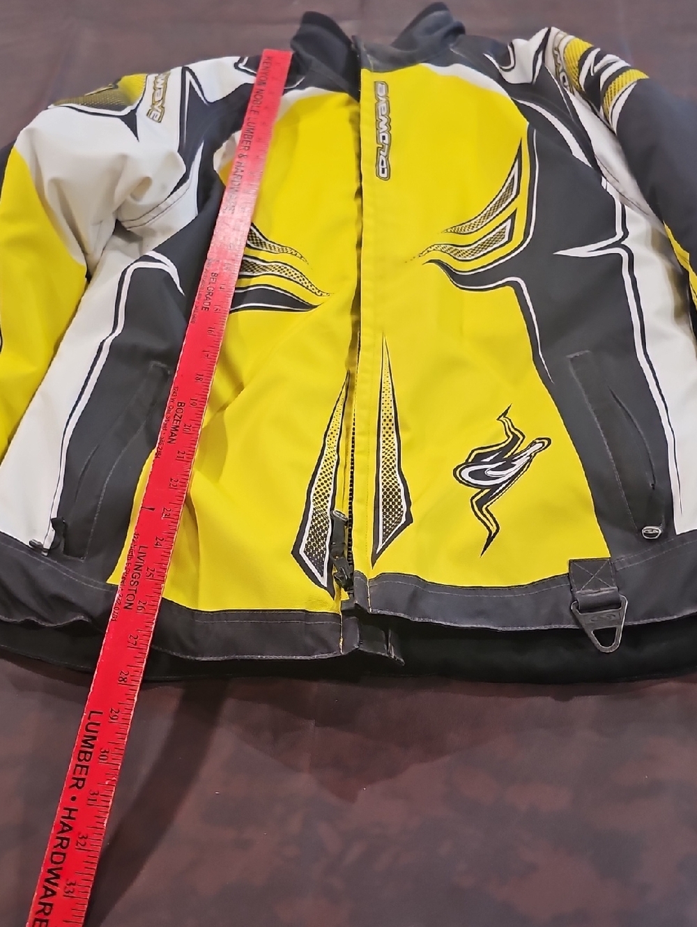 Yellow, White And Black Snowmobile Jacket - Picture 4 of 10